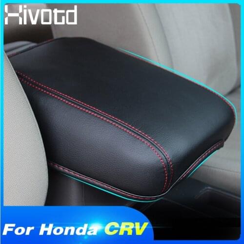 Hivotd For honda CRV Accessories car armrest box center console auto seat protection decoration cover PU leather interior parts