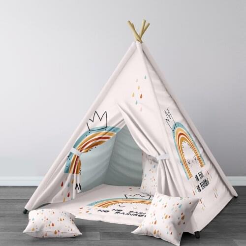 Play Tent for Kids Wigwam Portable Indoor Playground Tents Children Bedrooms Colorful Raindrops Model 234
