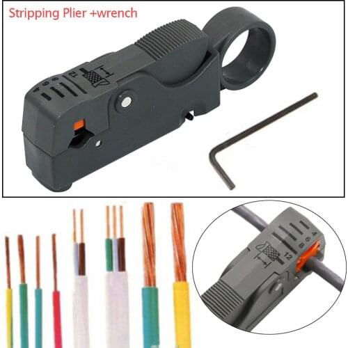 Cable Stripper Automatic Stripping Plier Cable Stripper Tools Double Blades stripped Wire Mini Hexagon wrench Adjustable