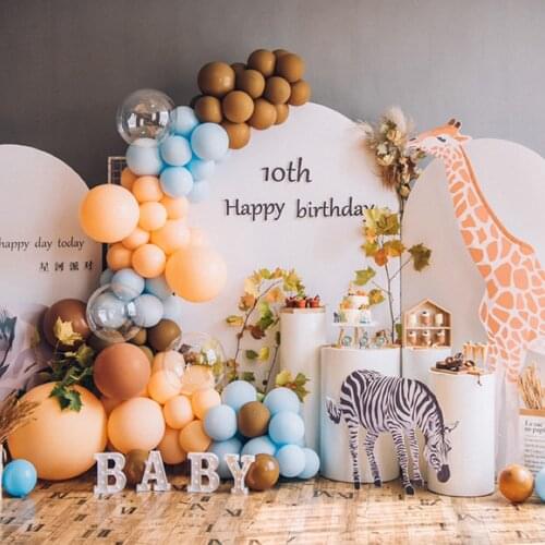 Brown Orange Balloons Garland Arch Kit Jungle Safari Theme Party Supplies Birthday Baby Shower Animal Party Summer Decor