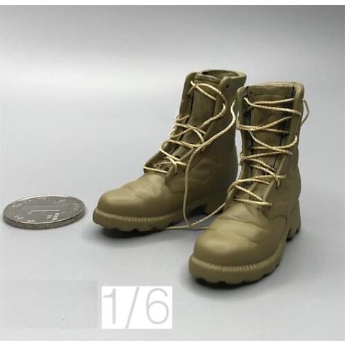 Best Sell Scale 1/6 Brown Combat Hollow Shoes Boots Model For Usual 12inch Doll Figures Collection
