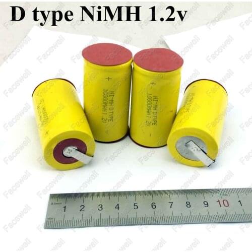10pcs real capacity 10000mah 1.2v battery d size ni-mh D type ni mh 1.2v batteries recargable bateria 10Ah nimh replacement cell