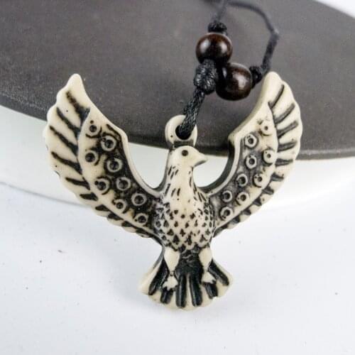 Phoenix Mans Pendant limitation Yak Bone Material Bone Art Necklace Pendant Vintage Mens adjustable Rope Necklaces #GZ211