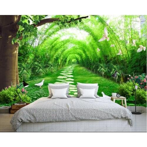 3d wallpaper custom mural non-woven 3d room wallpaper Fresh bamboo forest road 3 d TV setting wall 3d wall murals wallpaper