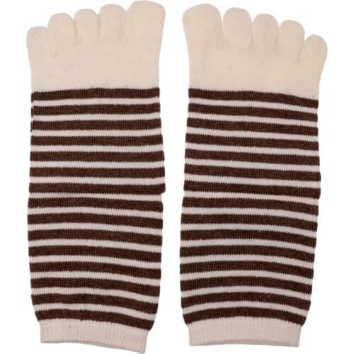 5 Finger Ankle Striped Toe Socks Cotton Warm Toe Socks for Men/Women