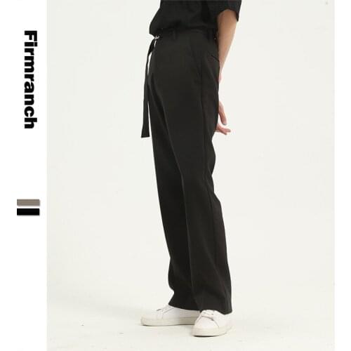 Firmranch 2021 New Summer/Spring Men/Women With Belt Long Pants Slimming Casual Suit Pants Japanese&Korean Style Trousers