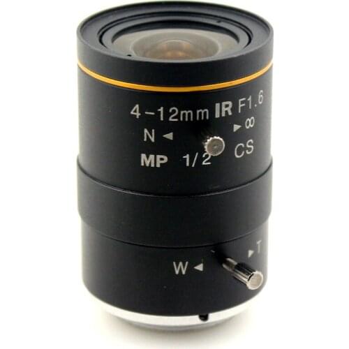 New 4-12mm IR Lens F1.6 MP CS Mount Industry Lens For 1/2" CCD chips cctv Camera