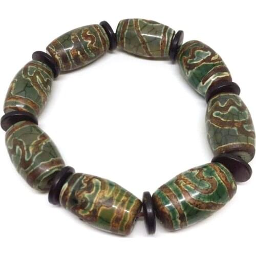 New Designed Elastic Lotus Patterns Agate Bracelet Natural Agate for Men and Women free shipping