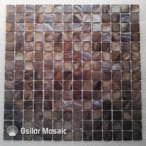 Dyed grey color 100% Chinese freshwater shell mother of pearl mosaic tile for interior house decoration wall tiles
