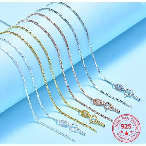925 Sterling Silver Necklace DIY String Beads Pearl Through Hole With Needle Box Chain Accessories Wholesale