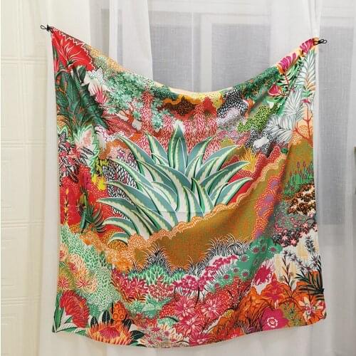 KOI LEAPING new woman Fashion silk Scarf Pattern Printing Square scarf Decoration Headdress Gift headscarf high quality Shawl