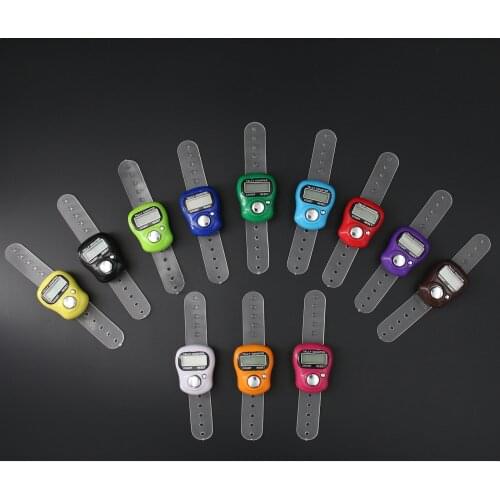 1Pcs Portable Electronic Digital Counter Mini LCD Hand Held Finger Ring Tally Counter Stitch Marker Plastic Row Counter