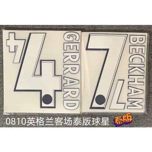 Retro 2008 2009 2010 England away beckham gerrard Name and number Hot stamping Patch Badges