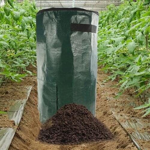 Collapsible Garden Yard Compost Bag with Lid Organic Ferment Waste Composter NEW
