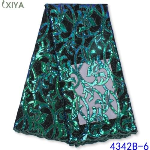 High Quality Nigerian Sequin Lace Fabric New Arrival African Lace Fabric for Wedding French Tulle Lace with Sequins APW4342B