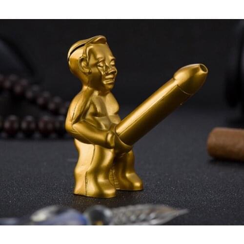 Funny Old Man Butane Lighter Gifts For Men Creative Metal Gas Torch Windproof Lighters Striker Fire Starter Gadgets For Men