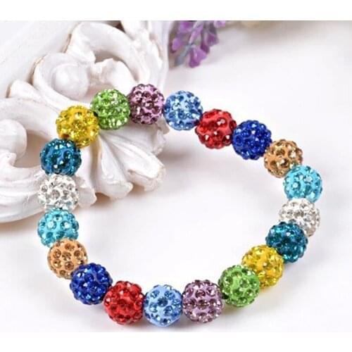 10MM Monochrome Crystal Bead Shambhala Style Bracelet Fashion Rhinestone Inlaid Shambhala Bracelet Women