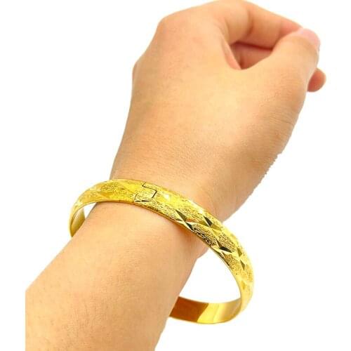 1pcs African Dubai Gold Color Bangle for Womens Ethiopian Wedding Bracelets Arab Dubai Jewelry African Trendy Gifts