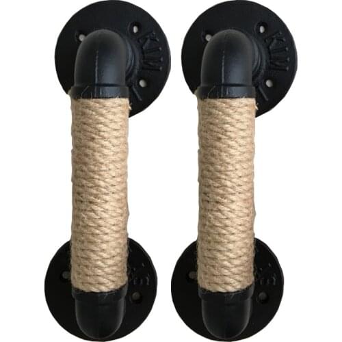 1piece Iron Door handle Rope Barn Handles Retro American Door Pulls 1/2" pipe Handles Sliding Wood Door Knobs