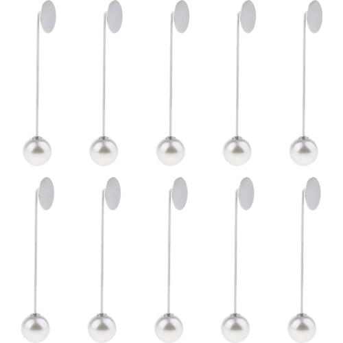 10 Piece Bulk Blank Tray Pad Long Stick Hat Scarf Brooch DIY Boutonniere Pin
