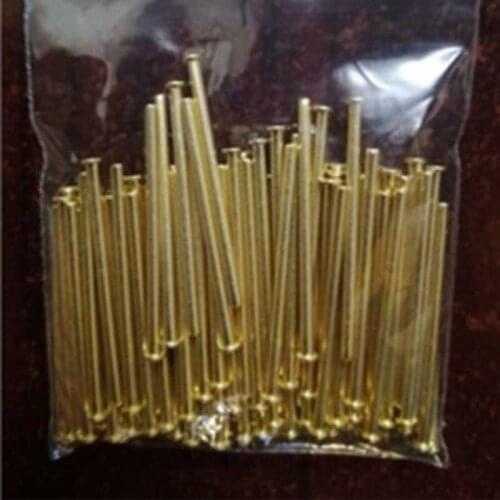 18pcs D1.5mm*28mm*2.5mm module power pin flat head cap straight needle gold-plating