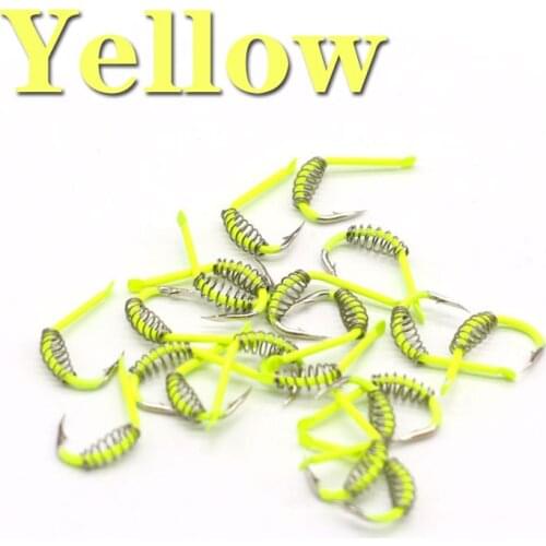 20pcs lot Spring Hook Barbed Circle Carp Colored HookSize 4# to 14# Jig Fly Fishing Hook Fishing Accessories Supplies Lures