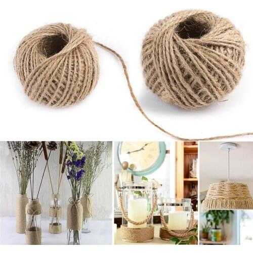 30M Natural Brown Hemp Rope DIY Tag Label Hang Rope Decorative Twine Jute String Gardening Cord Wedding Gift Wrapping Thread