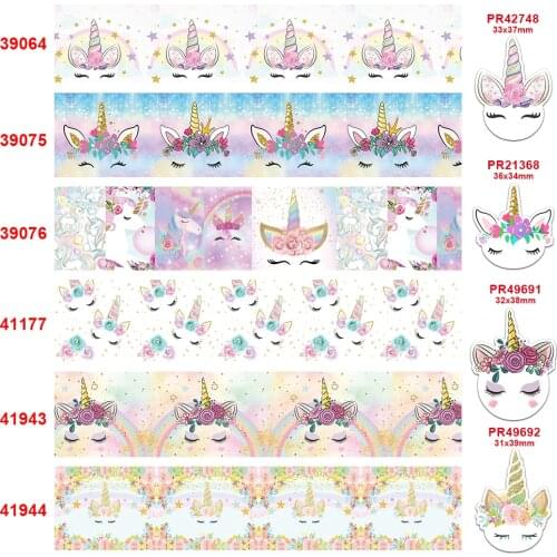 Cartoon printed grosgrain ribbon 39064