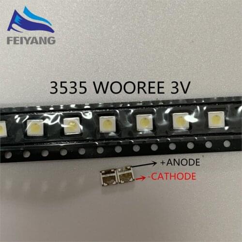 50pcs For WOOREE LED 3535 Light Beads Cool white 3V 1.85W LED LCD TV Backlight LED Backlight TV Application WM35E1F-YR07-eB