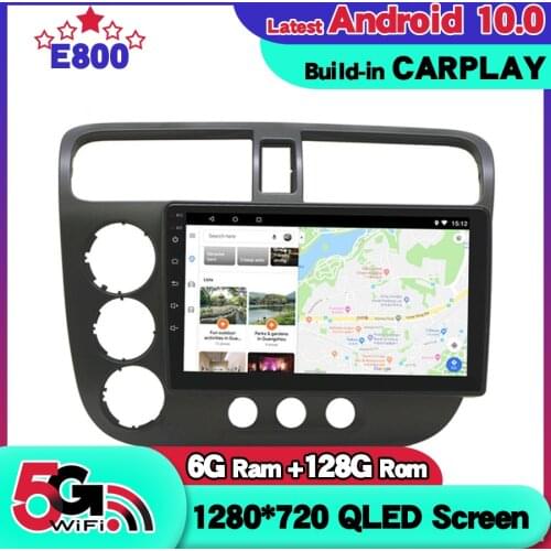 6GB Ram 128GB Rom Car Radio Navigation GPS For Honda Civic 2003 2004 2005 Android 10 stereo receiver Autoradio Multimedia