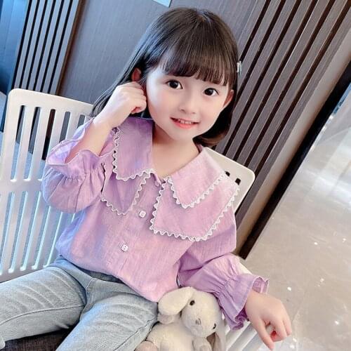 Girls Blouse Solid Color Girls' Shirts Toddler Blouses Childrens For Girls Spring Autumn Clothes For Girls