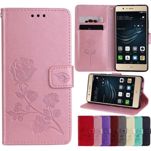 Case On Huawei P9 Lite Luxury leather Case For Huawei P 9 Lite Flip Wallet Cover+2 Card Holder Protection Back Cover For P9 Lite