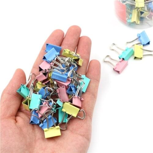 Colorful Metal Binder Ticket Clips File Paper Clip Holder Office Supplies 15mm