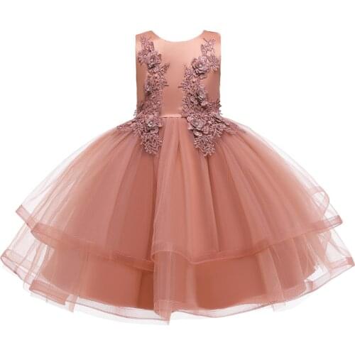 Children Evening Party Dresses Elegant Girl Princess Dress 2021 Summer Kids Dresses For Girls Costume Flower Girls Wedding Dress