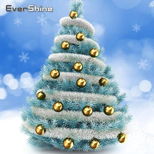 EverShine Diamond Painting Christmas Tree Cross Stitch Kit Diamond Embroidery Winter Full Drill Christmas Decorations For Home