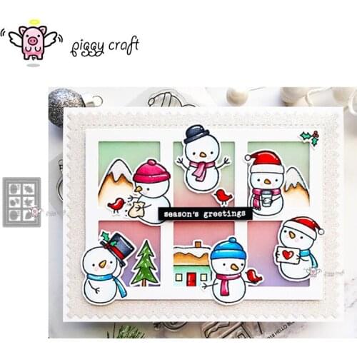 Piggy Craft metal cutting dies cut die mold Season photo card frame Scrapbook paper craft knife mould blade punch stencils dies