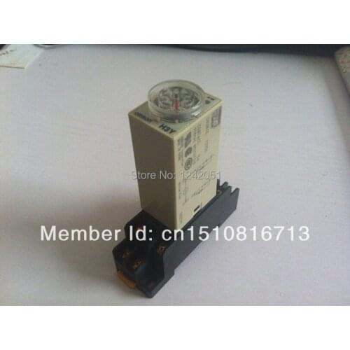 H3Y-2 DPDT Power on Time Delay Relay with base AC 220V DC 12V DC 24V 1s 5s10s30s60s3Min