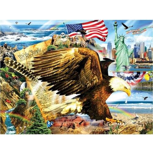 Statu liberty diamond mosaic painting eagle rhinestone embroidery animal diamond art draw picture puzzle wall paper home decor