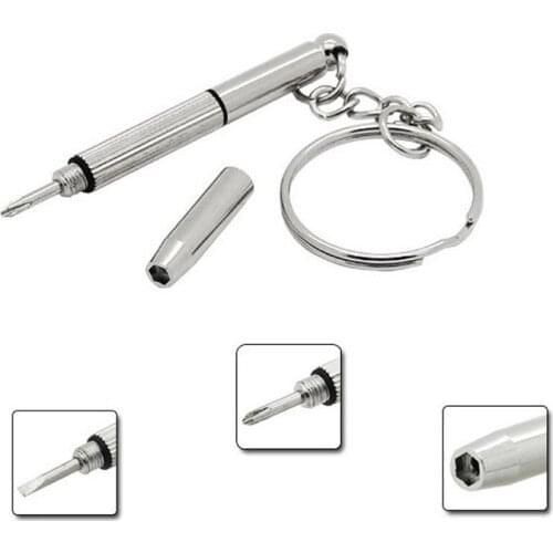 Creative Mens Multifunction Keychain Mini Screwdriver Portable Silver Color Ornaments Utility Fashion Keychain Useful gadgets