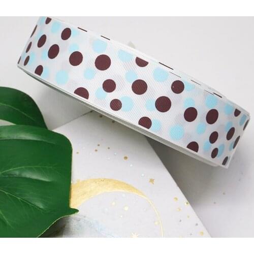 38mm Polka Dots Printed Grosgrain RibbonS bow gift wrapping