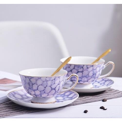 Wourmth European New Bone China Coffee Cups And Saucer Set Hand-painted Phnom Penh Luxury afternoon Teacup Porcelain Drinkware