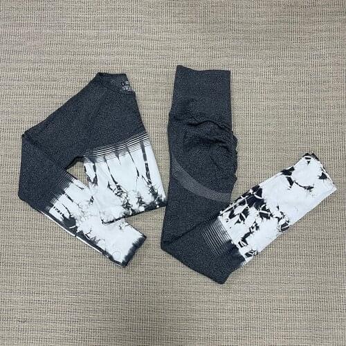 NEW Dyeing Seamless yoga set Women gym fitness clothing sportswear sports Top high waist gym leggings sports suits yoga suits