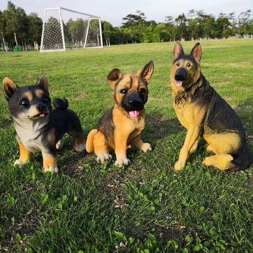 Pastoral Simulation Animal Lucky Wolf Dog Resin Ornaments Outdoor Garden Mall Decoration Courtyard Park Villa Furnishings Crafts