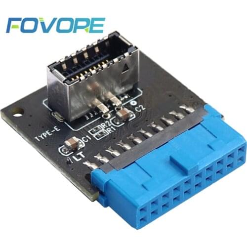 Type C USB3.1 Front Panel Socket USB 3.0 19 Pin to TYPE-E 20Pin Header Extension Adapter for ASUS Motherboard