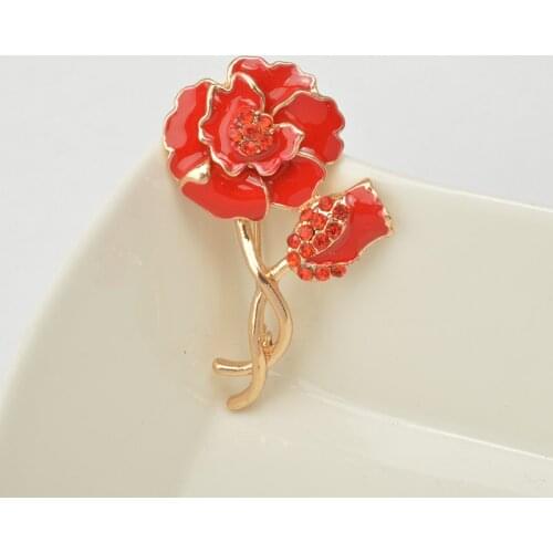 Manufacturers direct Korean drops of oil flowers clothing inlaid rhinestone corsage poppy brooch brooch wholesale customization