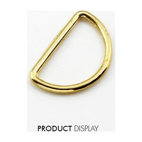 Craft Metal Gold D Shaped Ring Belt Buckle 21mm For Bags Clothes Sewing Hooks Clips Sewing Supplies 200piece K295