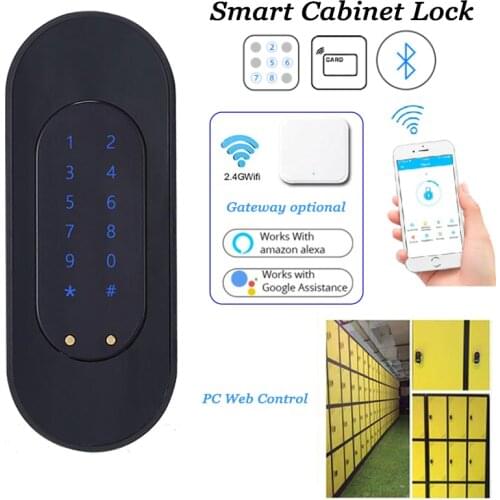 Smart Cabinet Lock Computer Control Bluetooth TTLOCK Wifi Gateway Code IC card Lock Remote control Drawer Lock Wardrobe/Closet