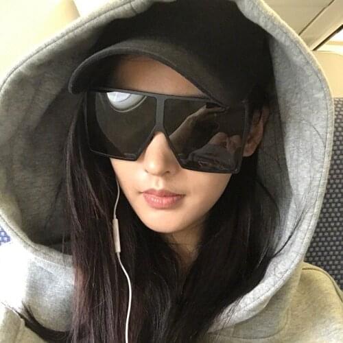 New Oversized Square Frame Women Men Sunglasses Silver Orange Green Lens UV400 Eye Protection Girl Sexy Ladies Outdoor Eyewear