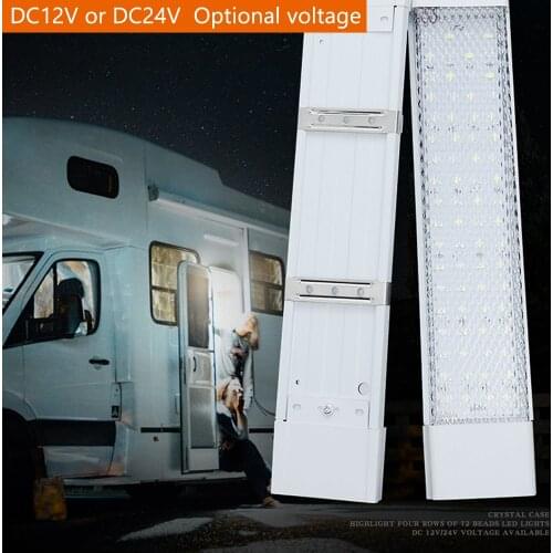 12 inches Car Interior Led Light Bar - 12W 72 LED Auto Interior Truck Cargo Area Rear Room Light Tube with On-Off Switch