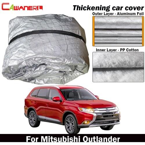 Cawanerl For Mitsubishi Outlander Waterproof Car Cover Thick Cotton Outdoor Anti-UV Sun Rain Hail Snow Dust Resistant Cover